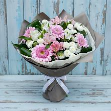 Букет цветов из:  Герберы, Альстромерии и Хризантемы в Аниве