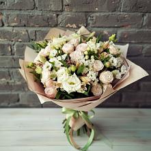 Букет цветов из:  Альстромерии, Розы и Хризантемы в Аниве