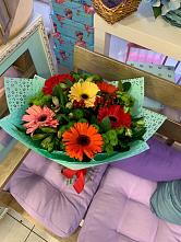 Букет цветов из:  Герберы, Хризантемы и Альстромерии #REPLACE_PRED# Аниве