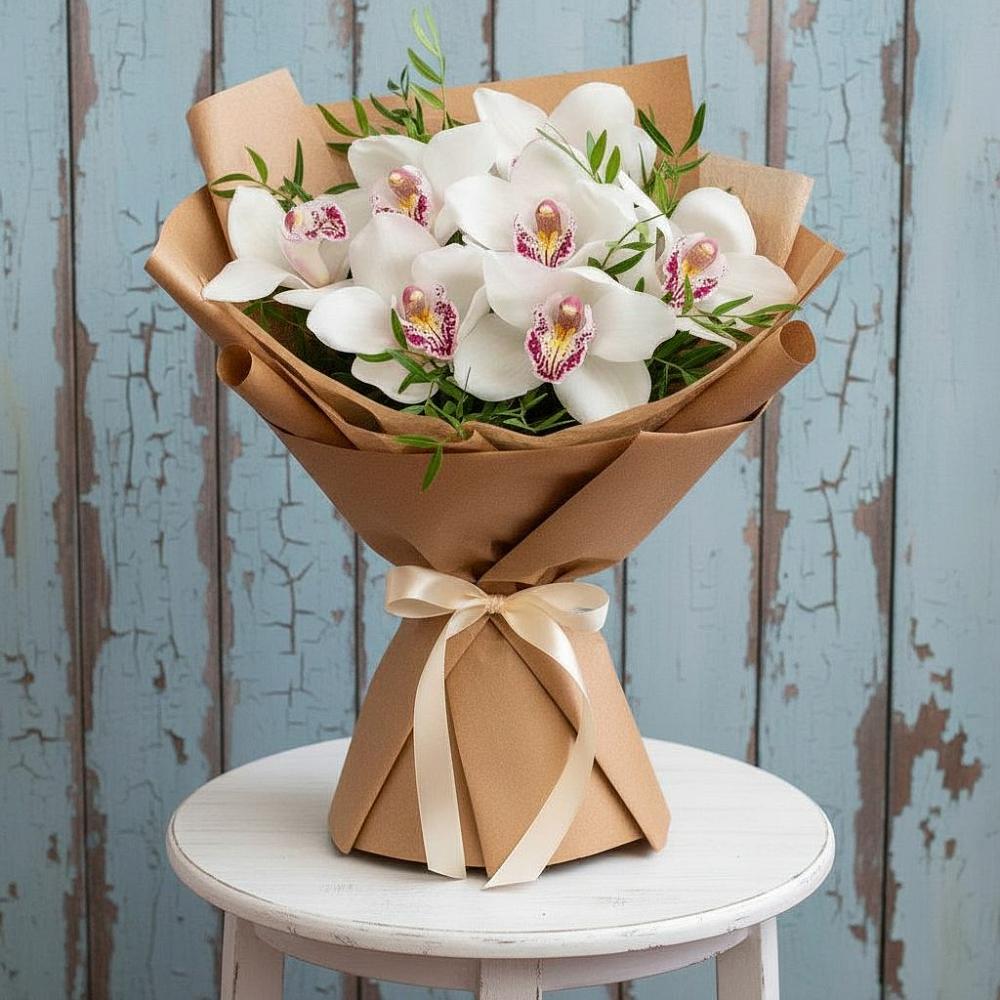 Букет цветов из: Орхидеи и Розы в Аниве