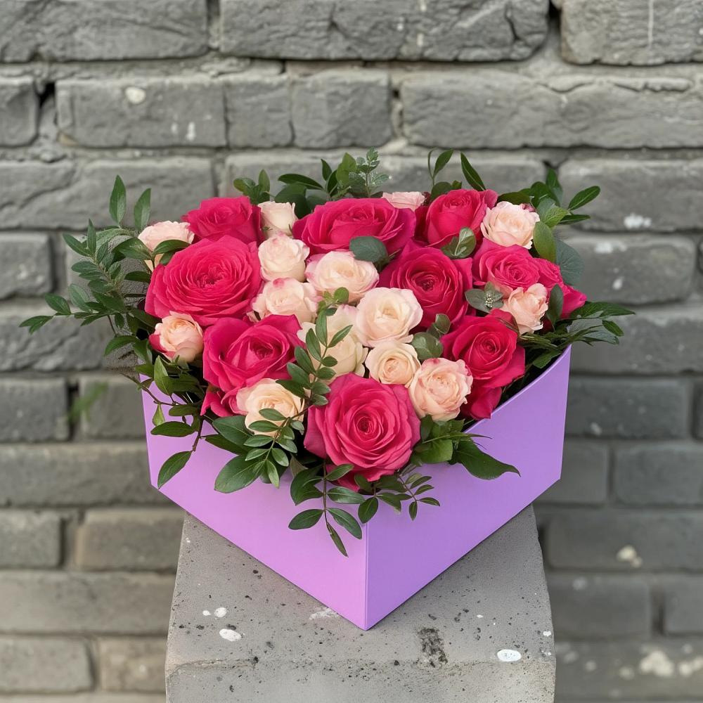 Цветочная композиция из Розы в коробке в Аниве