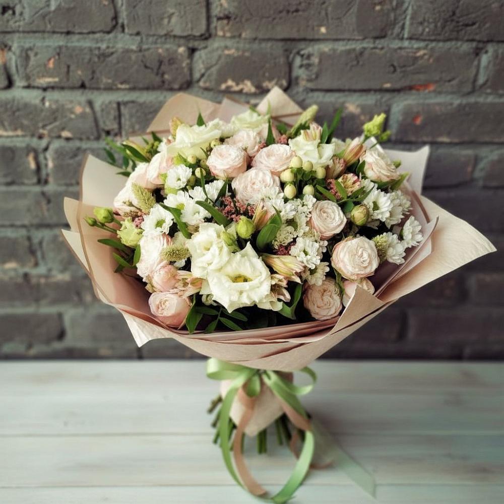 Букет цветов из: Альстромерии, Розы и Хризантемы в Аниве