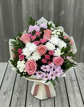 Букет цветов из:  Альстромерии, Гвоздики, Розы и Хризантемы #REPLACE_PRED# Аниве