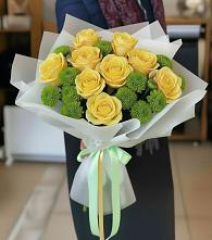 Букет цветов из:  Хризантемы и Розы в Аниве