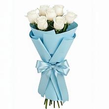 Букет 7 белых роз Проуд в Аниве