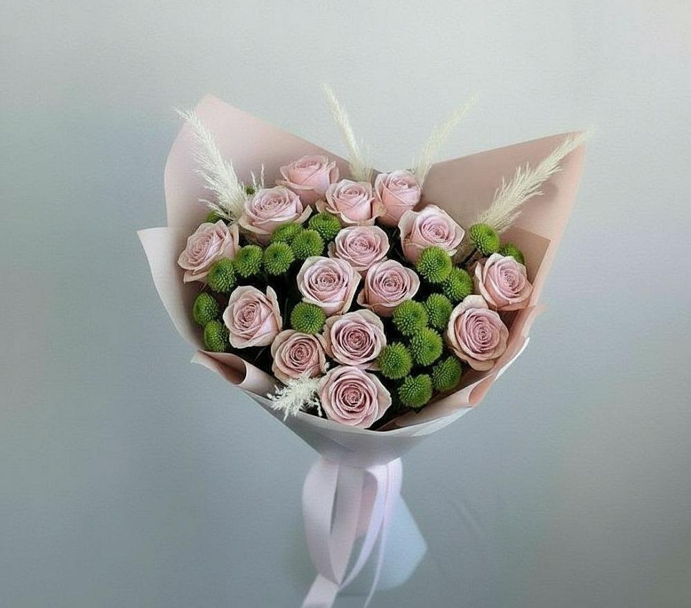 Букет цветов из: Розы и Хризантемы в Аниве