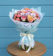 Букет цветов из:  Хризантемы и Розы #REPLACE_PRED# Аниве