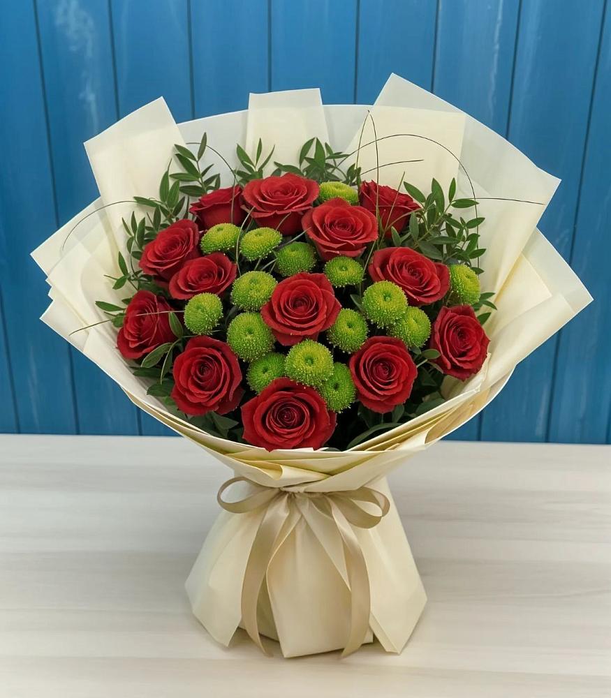 Букет цветов из: Розы и Хризантемы в Аниве